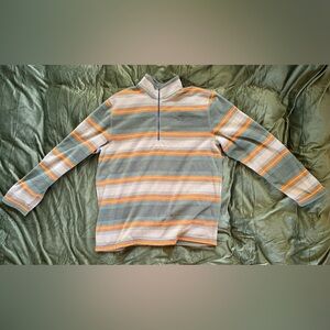 The North Face Green and Orange 1/2 Zip Fleece
